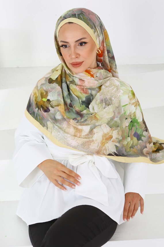 Bambu Kıraş Şal Sari - 27617 - 4