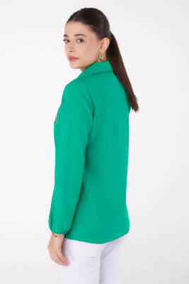 Baskılı Gömlek Yesil - 13345 - 6