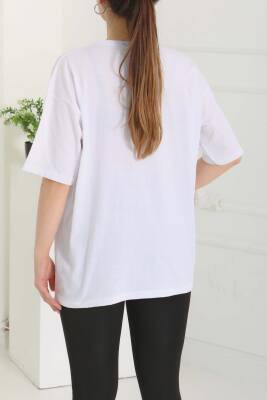 Baskılı Kısa Kollu T-Şhirt Beyaz - 27094 - 6