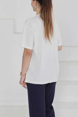Baskılı Kısa Kollu T-Şhirt Beyaz - 27347 - 5