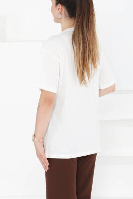 Baskılı Kısa Kollu T-Şhirt Beyaz - 27348 - 5
