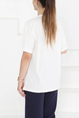 Baskılı Kısa Kollu T-Şhirt Beyaz - 27349 - 5
