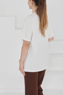 Baskılı Kısa Kollu T-Şhirt Beyaz - 27350 - 4