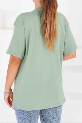 Baskılı Kısa Kollu T-Şhirt Mint - 27545 - 4