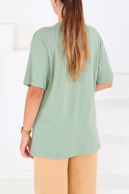 Baskılı Kısa Kollu T-Şhirt Mint - 27546 - 4
