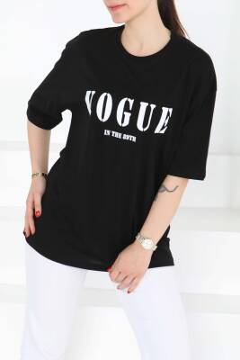 Baskılı Kısa Kollu T-Şhirt Siyah - 27126 - 1