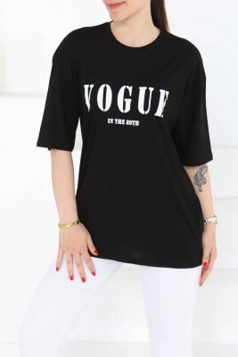 Baskılı Kısa Kollu T-Şhirt Siyah - 27126 - 2