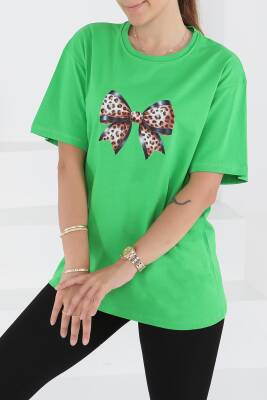 Baskılı Kısa Kollu T-Şhirt Yeşil - 27501 - 3