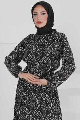 Belden Bağlamalı Elbise Ekru - 27496 - 3