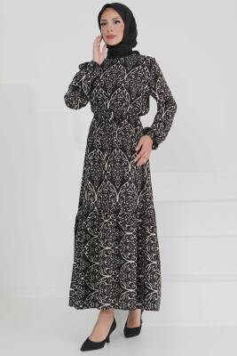 Belden Bağlamalı Elbise Ekru - 27496 - 4