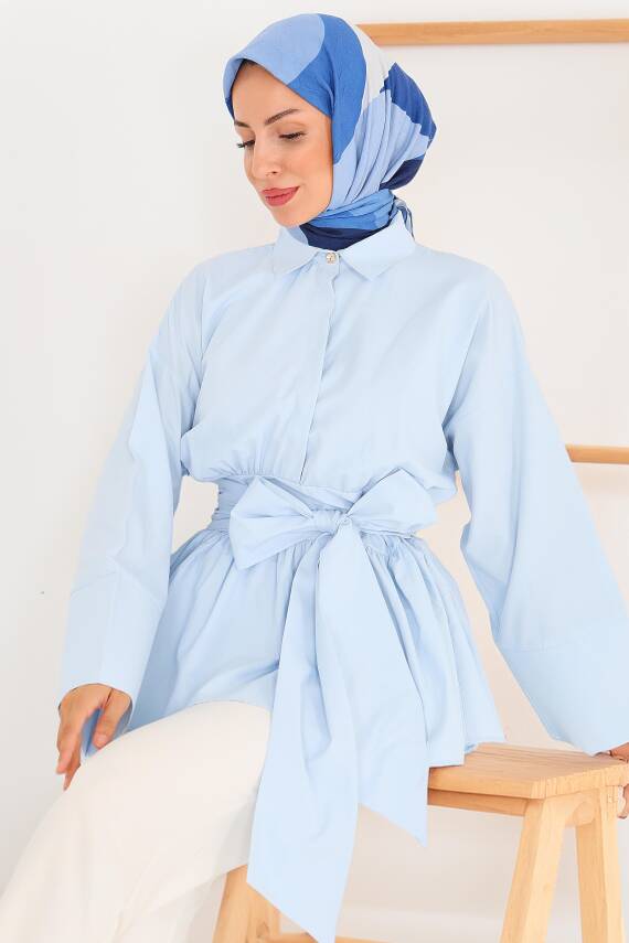 Belden Bağlamalı Tunik Bebe Mavi - 27550 - 1