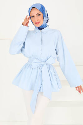 Belden Bağlamalı Tunik Bebe Mavi - 27550 - 3