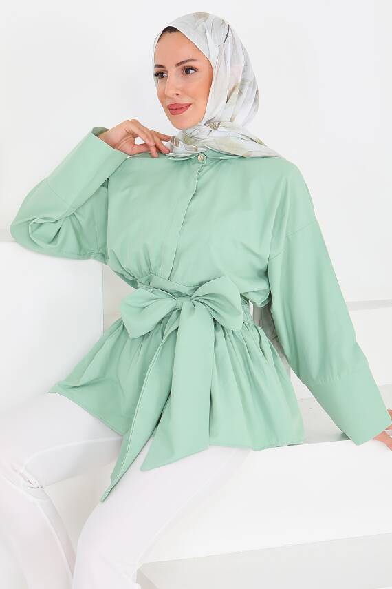 Belden Bağlamalı Tunik Mint - 27550 - 1