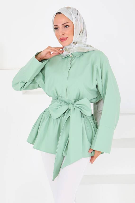 Belden Bağlamalı Tunik Mint - 27550 - 2