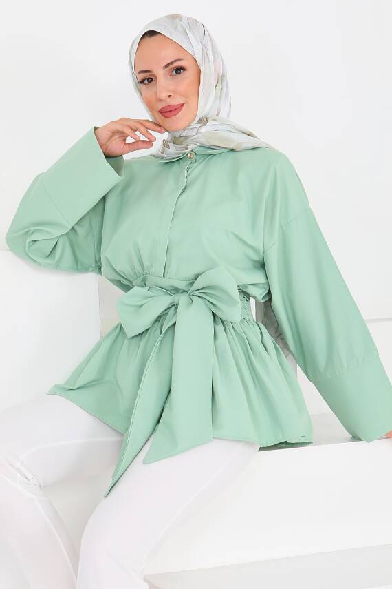 Belden Bağlamalı Tunik Mint - 27550 - 6