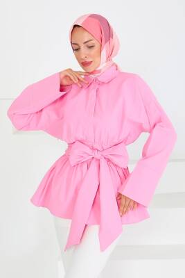 Belden Bağlamalı Tunik Pembe - 27550 - 4