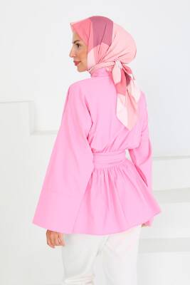 Belden Bağlamalı Tunik Pembe - 27550 - 5
