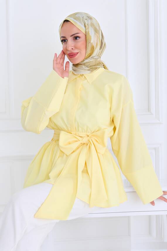 Belden Bağlamalı Tunik Sari - 27550 - 1