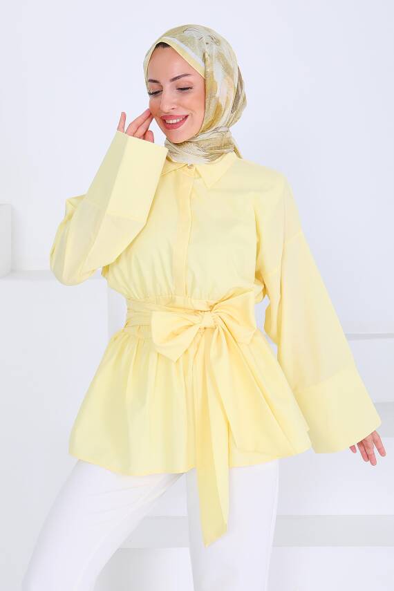 Belden Bağlamalı Tunik Sari - 27550 - 2