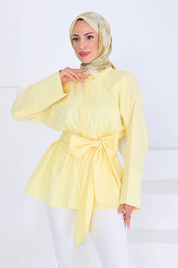 Belden Bağlamalı Tunik Sari - 27550 - 5