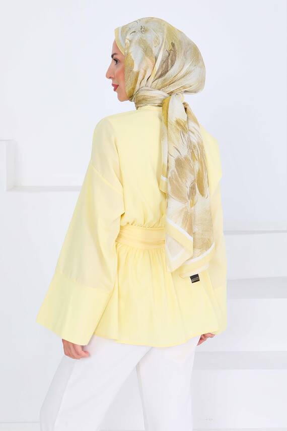 Belden Bağlamalı Tunik Sari - 27550 - 6