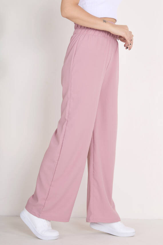 Beli Lastikli Pantolon Gül - 27074 - 1
