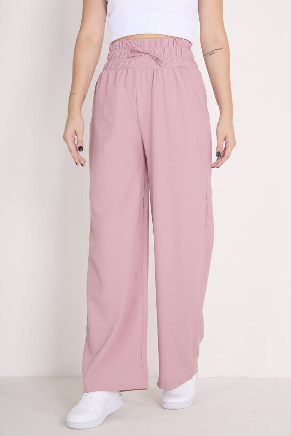 Beli Lastikli Pantolon Gül - 27074 - 2