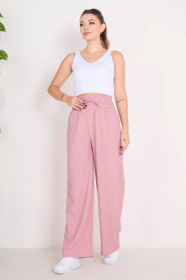 Beli Lastikli Pantolon Gül - 27074 - 3