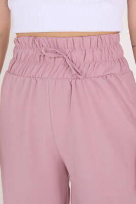 Beli Lastikli Pantolon Gül - 27074 - 4