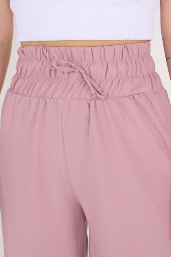 Beli Lastikli Pantolon Gül - 27074 - 4