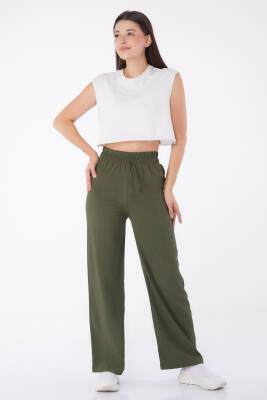 Beli Lastikli Pantolon Haki - 27074 