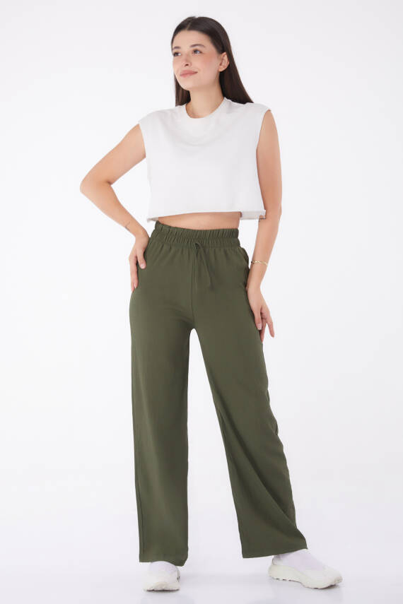 Beli Lastikli Pantolon Haki - 27074 - 1