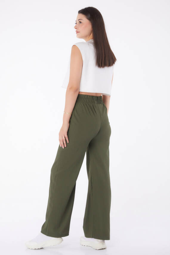 Beli Lastikli Pantolon Haki - 27074 - 4