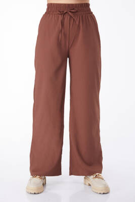 Beli Lastikli Pantolon Kahve - 27074 - 3