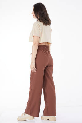 Beli Lastikli Pantolon Kahve - 27074 - 5