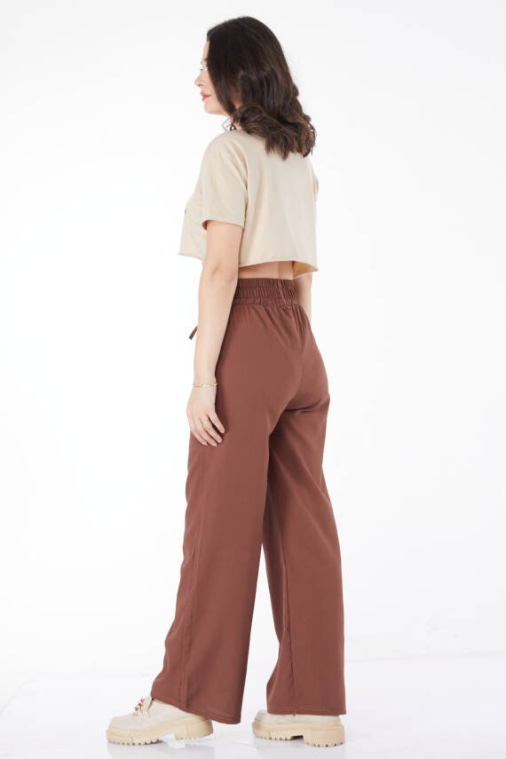 Beli Lastikli Pantolon Kahve - 27074 - 5