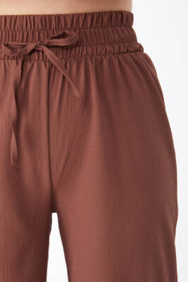 Beli Lastikli Pantolon Kahve - 27074 - 6
