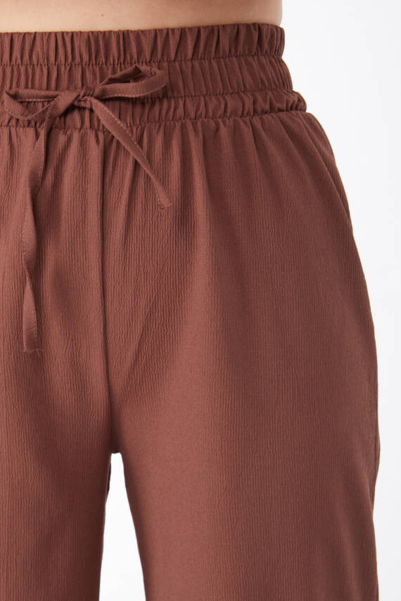 Beli Lastikli Pantolon Kahve - 27074 - 6