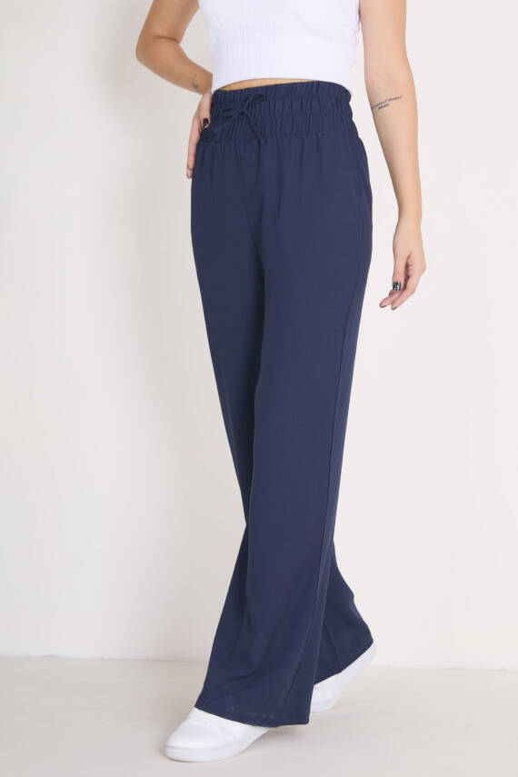 Beli Lastikli Pantolon Lacivert - 27074 - 2