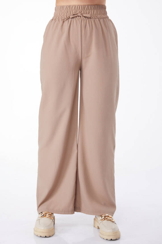 Beli Lastikli Pantolon Vizon - 27074 - 2