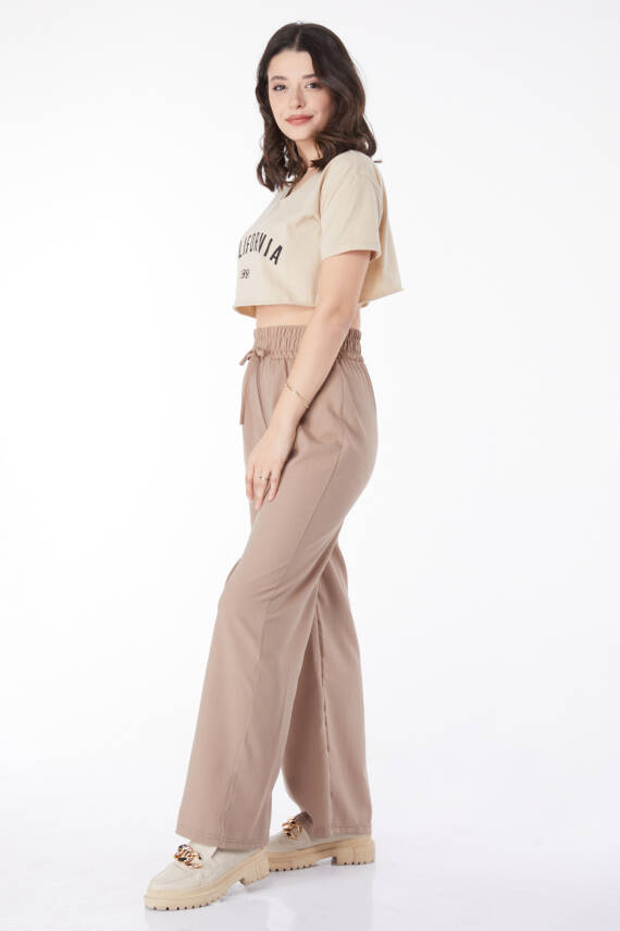Beli Lastikli Pantolon Vizon - 27074 - 3