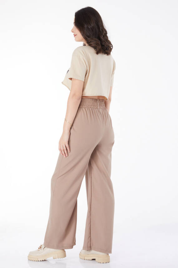 Beli Lastikli Pantolon Vizon - 27074 - 4