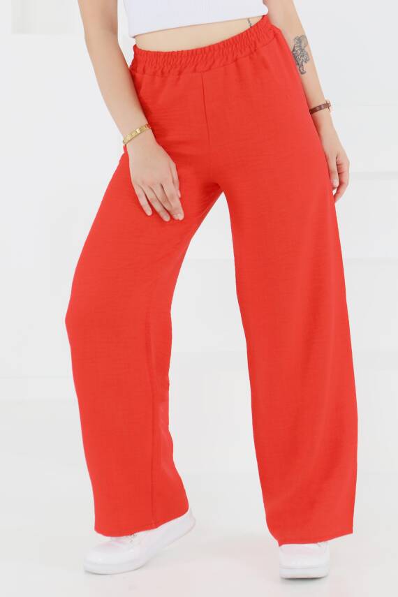 Beli Lastikli Salaş Pantolon Kirmizi - 27461 - 2