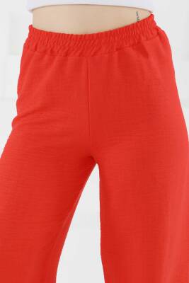 Beli Lastikli Salaş Pantolon Kirmizi - 27461 - 3