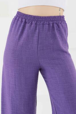 Beli Lastikli Salaş Pantolon Mor - 27461 - 3