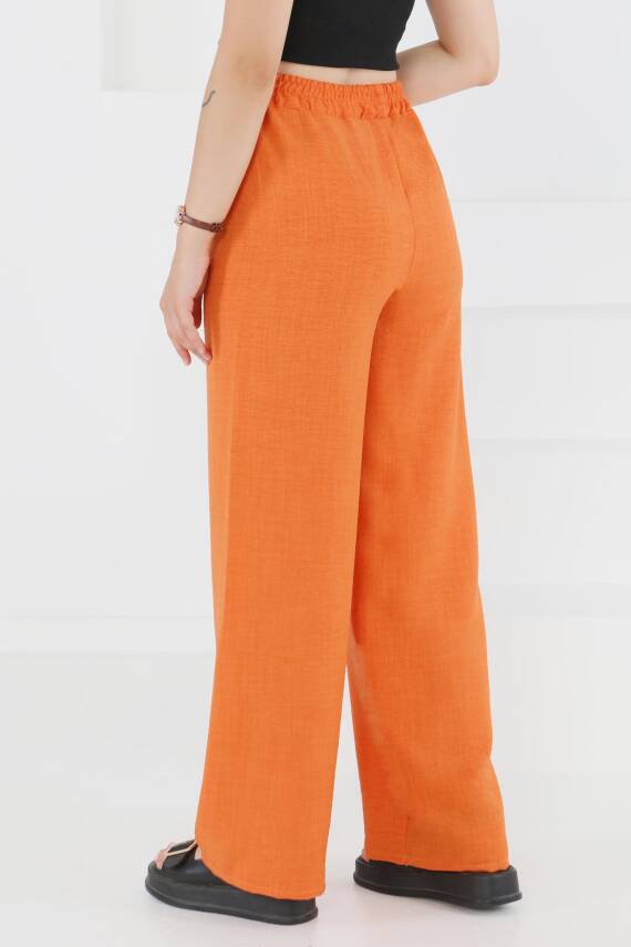 Beli Lastikli Salaş Pantolon Turuncu - 27461 - 5