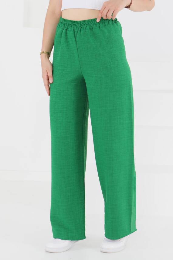 Beli Lastikli Salaş Pantolon Yesil - 27461 - 1