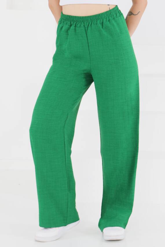 Beli Lastikli Salaş Pantolon Yesil - 27461 - 2