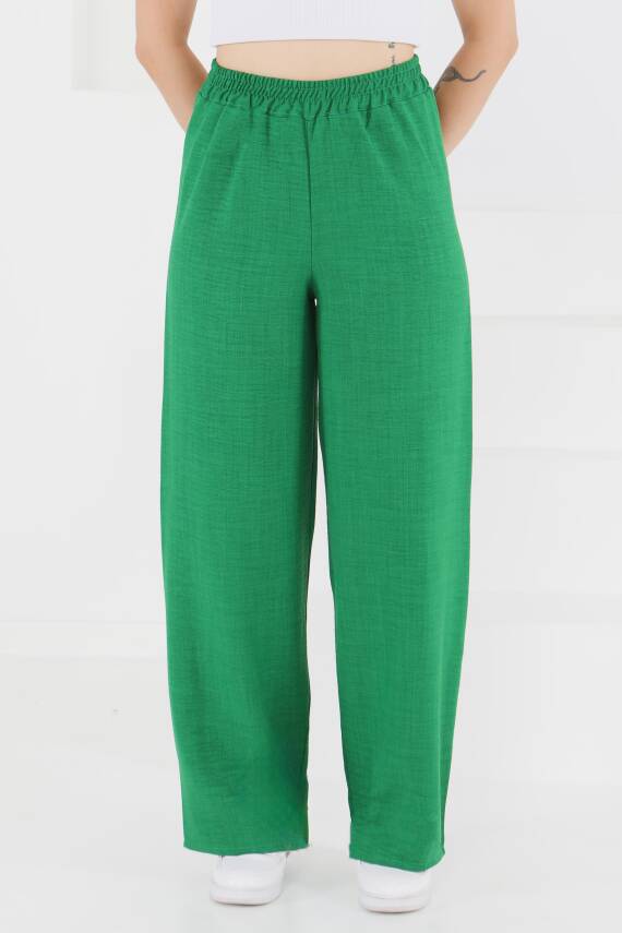Beli Lastikli Salaş Pantolon Yesil - 27461 - 3