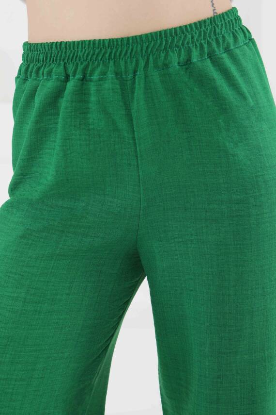 Beli Lastikli Salaş Pantolon Yesil - 27461 - 4